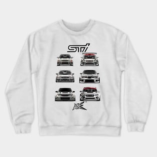 evolution of the impreza wrx sti Crewneck Sweatshirt